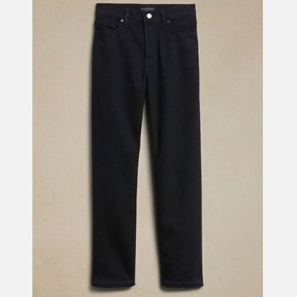 Banana Republic High Rise Straight Ankle Jeans Black Wash 25/0 PETITE RT$110 - Picture 4 of 11